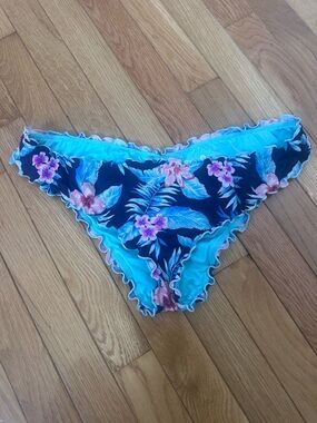Shade & Shore Navy Floral Bikini Bottom Size XL